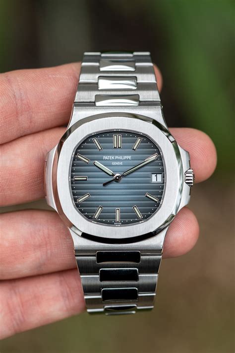 patek philippe nautilus blue dial stainless steel|patek philippe nautilus original price.